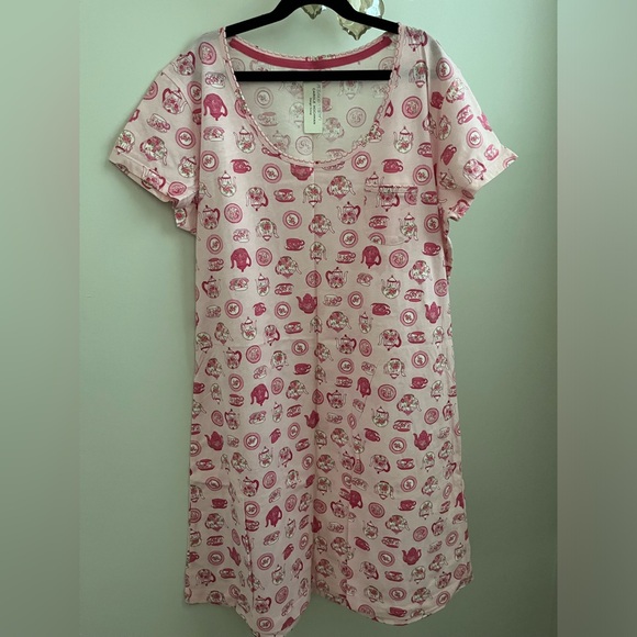 Midnight by Carole Hochman Other - Midnight by Carole Hochman Pink and Green Tea Print Nightshirt 100 %Cotton